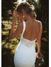 V Neck Ivory Lace Tulle Romantic Wedding Dress